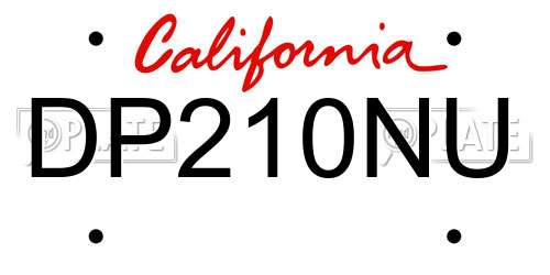 DP210NU California License Plate