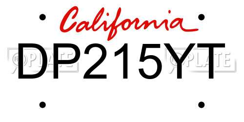 DP215YT California License Plate