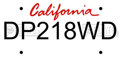 DP218WD California License Plate