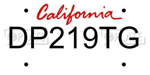 DP219TG California License Plate
