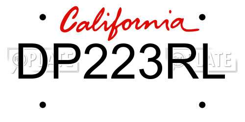 DP223RL California License Plate