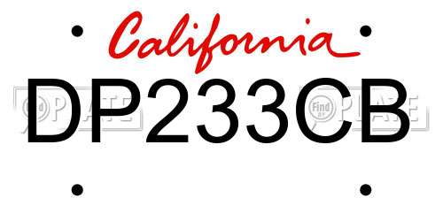 DP233CB California License Plate