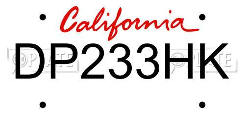 DP233HK California License Plate