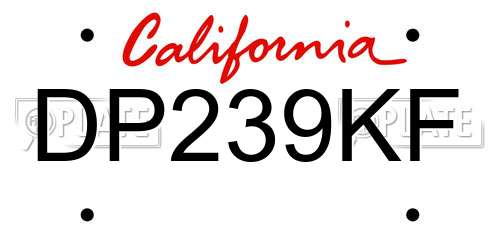 DP239KF California License Plate