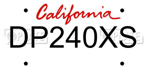 DP240XS California License Plate