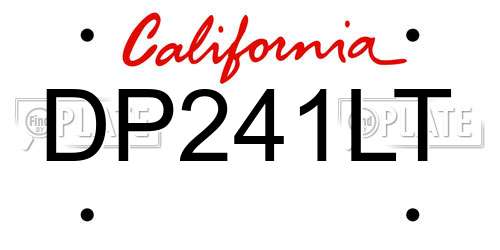 DP241LT California License Plate