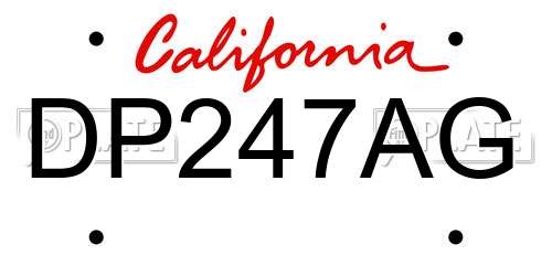 DP247AG California License Plate