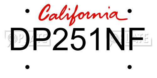DP251NF California License Plate