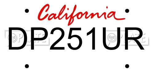 DP251UR California License Plate
