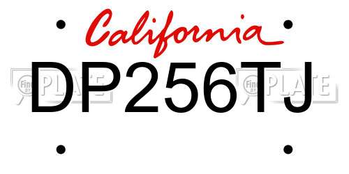 DP256TJ California License Plate