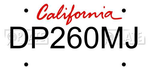 DP260MJ California License Plate