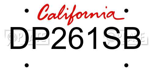 DP261SB California License Plate