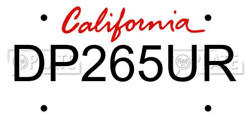 DP265UR California License Plate