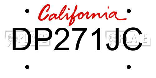 DP271JC California License Plate