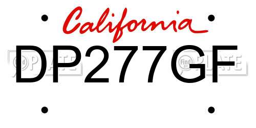 DP277GF California License Plate