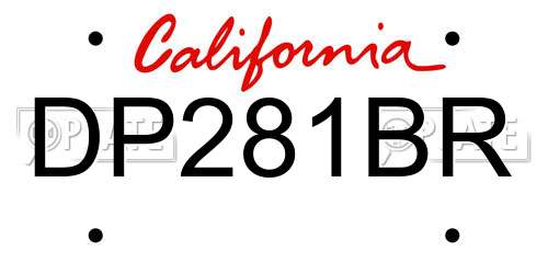DP281BR California License Plate
