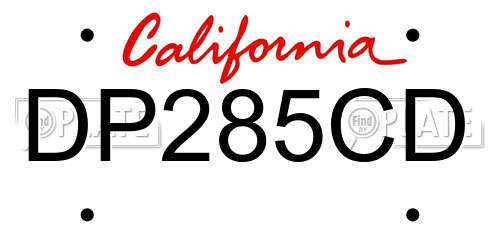 DP285CD California License Plate