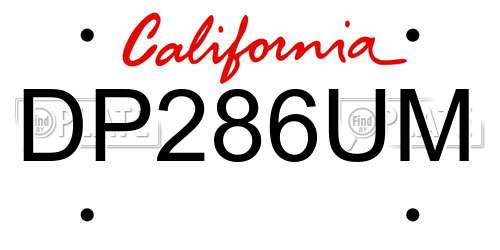 DP286UM California License Plate