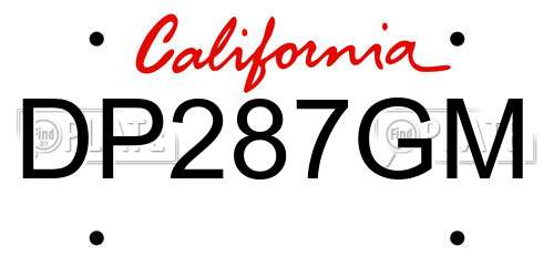 DP287GM California License Plate