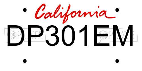 DP301EM California License Plate