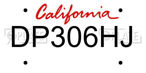 DP306HJ California License Plate