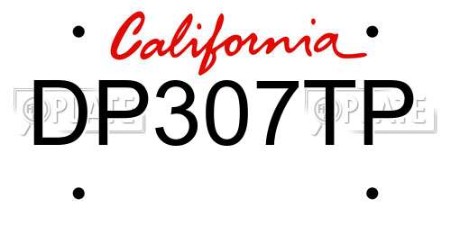 DP307TP California License Plate