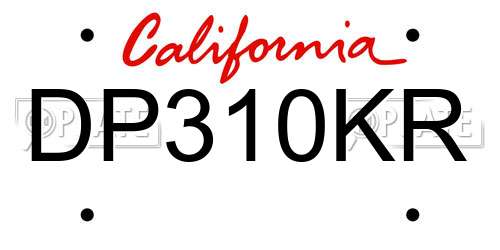 DP310KR California License Plate