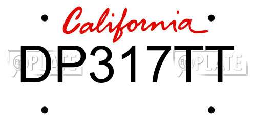DP317TT California License Plate