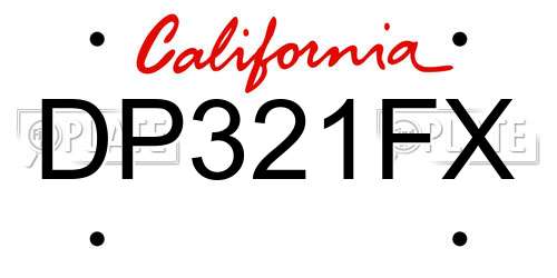 DP321FX California License Plate