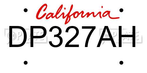 DP327AH California License Plate