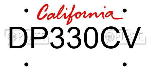 DP330CV California License Plate