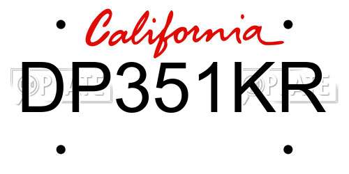 DP351KR California License Plate
