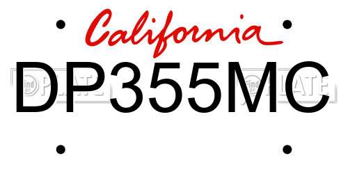 DP355MC California License Plate