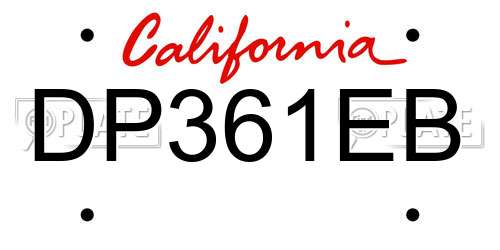 DP361EB California License Plate
