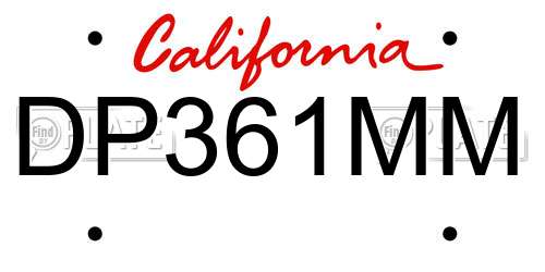 DP361MM California License Plate