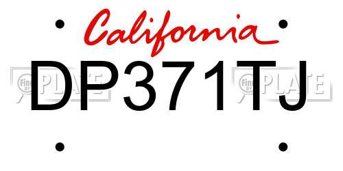 DP371TJ California License Plate