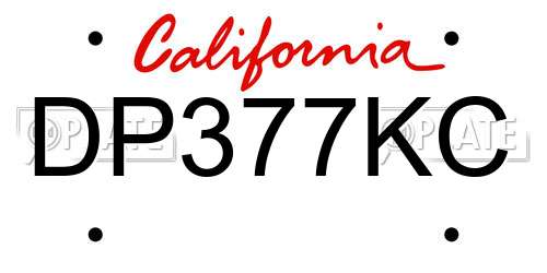 DP377KC California License Plate