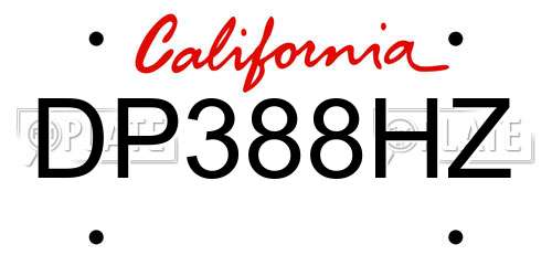 DP388HZ California License Plate