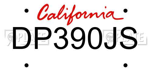 DP390JS California License Plate