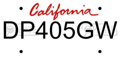 DP405GW California License Plate