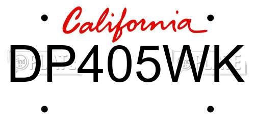 DP405WK California License Plate