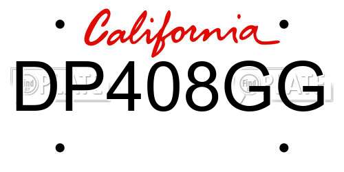 DP408GG California License Plate