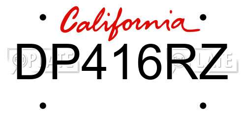 DP416RZ California License Plate