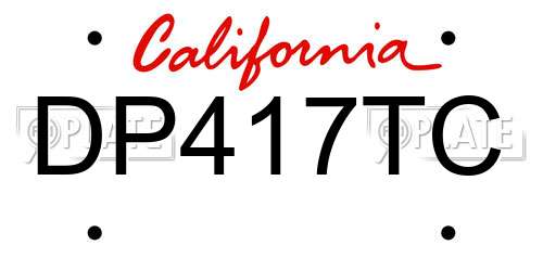 DP417TC California License Plate
