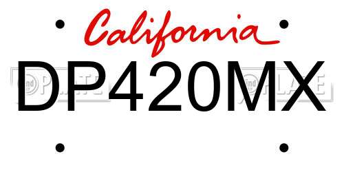 DP420MX California License Plate