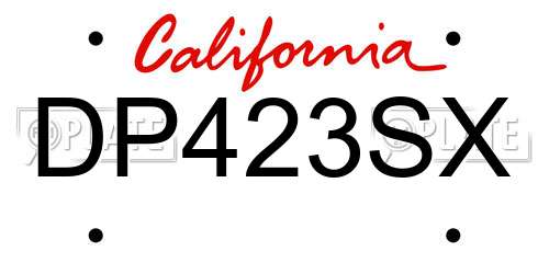 DP423SX California License Plate