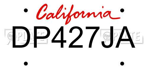 DP427JA California License Plate