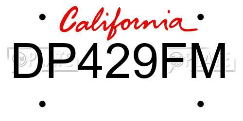 DP429FM California License Plate