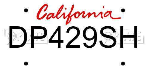 DP429SH California License Plate
