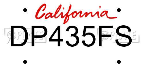 DP435FS California License Plate